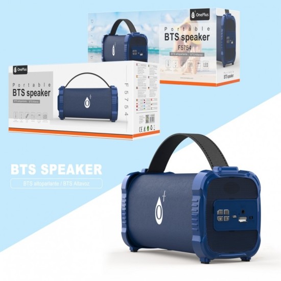 SPEAKER ONE PLUS BTS SPEAKER F5754 DISK PLAY/FM RADIO/AUX BLUE